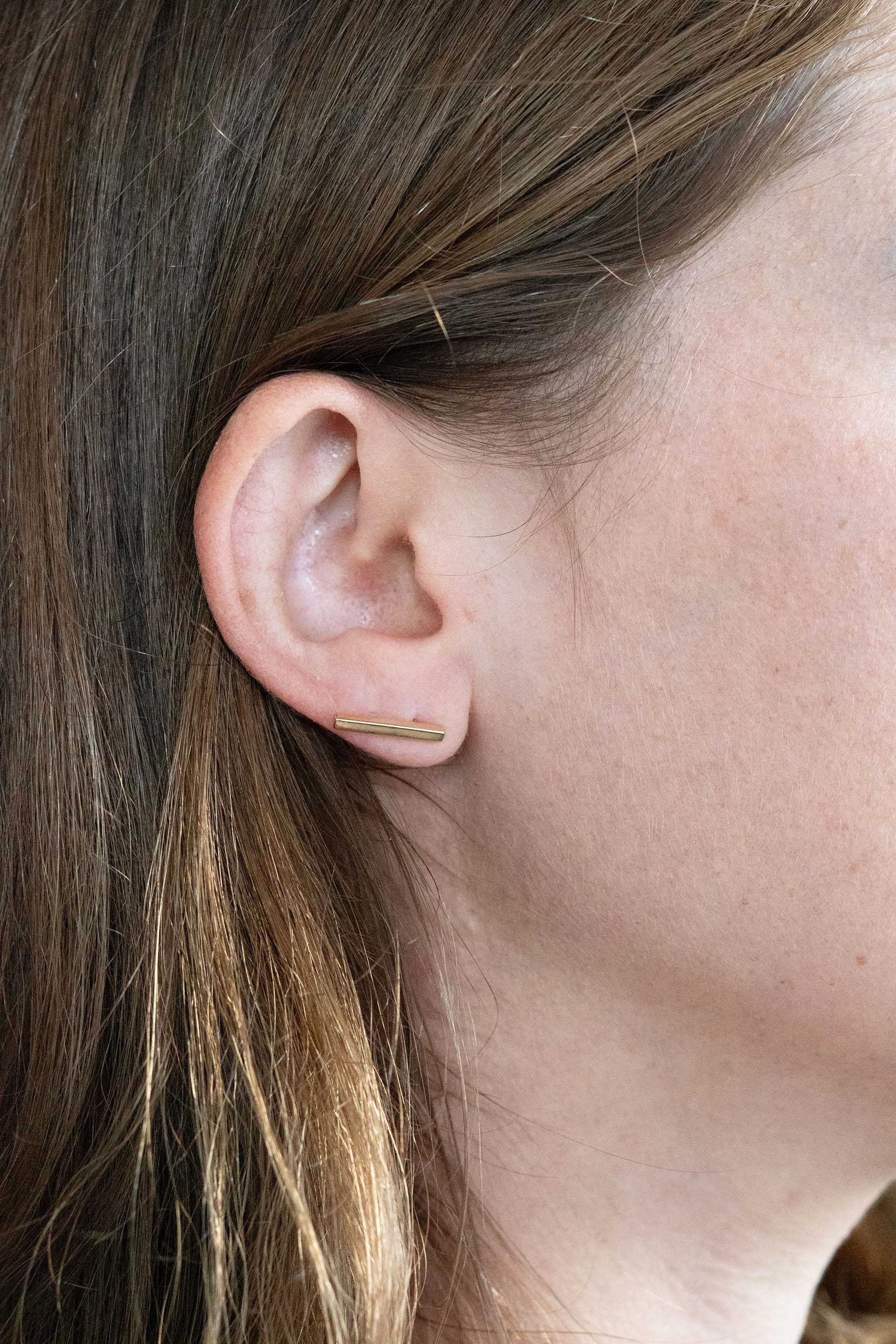 Long Gold Bar Studs
