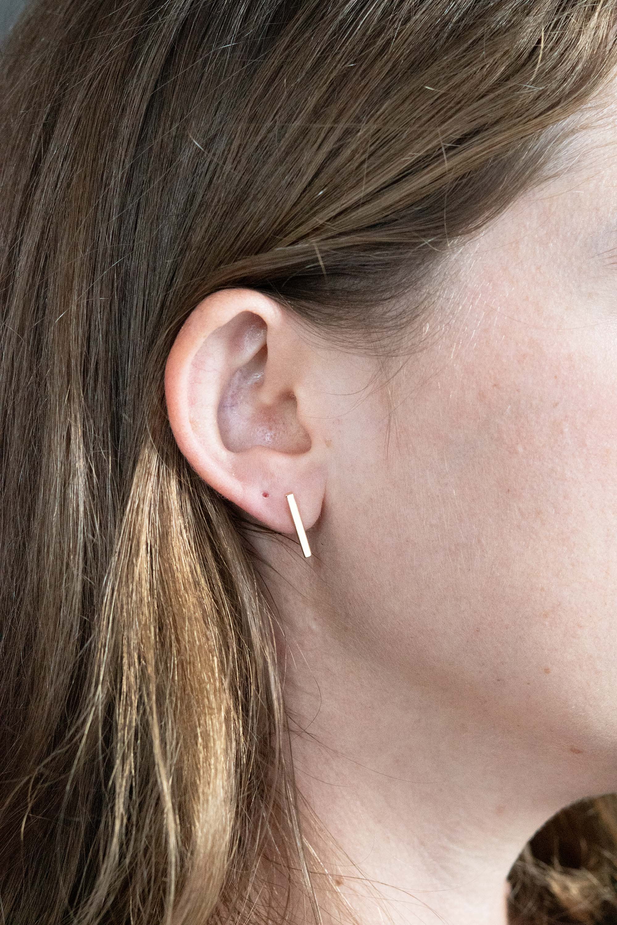 Long Gold Bar Studs
