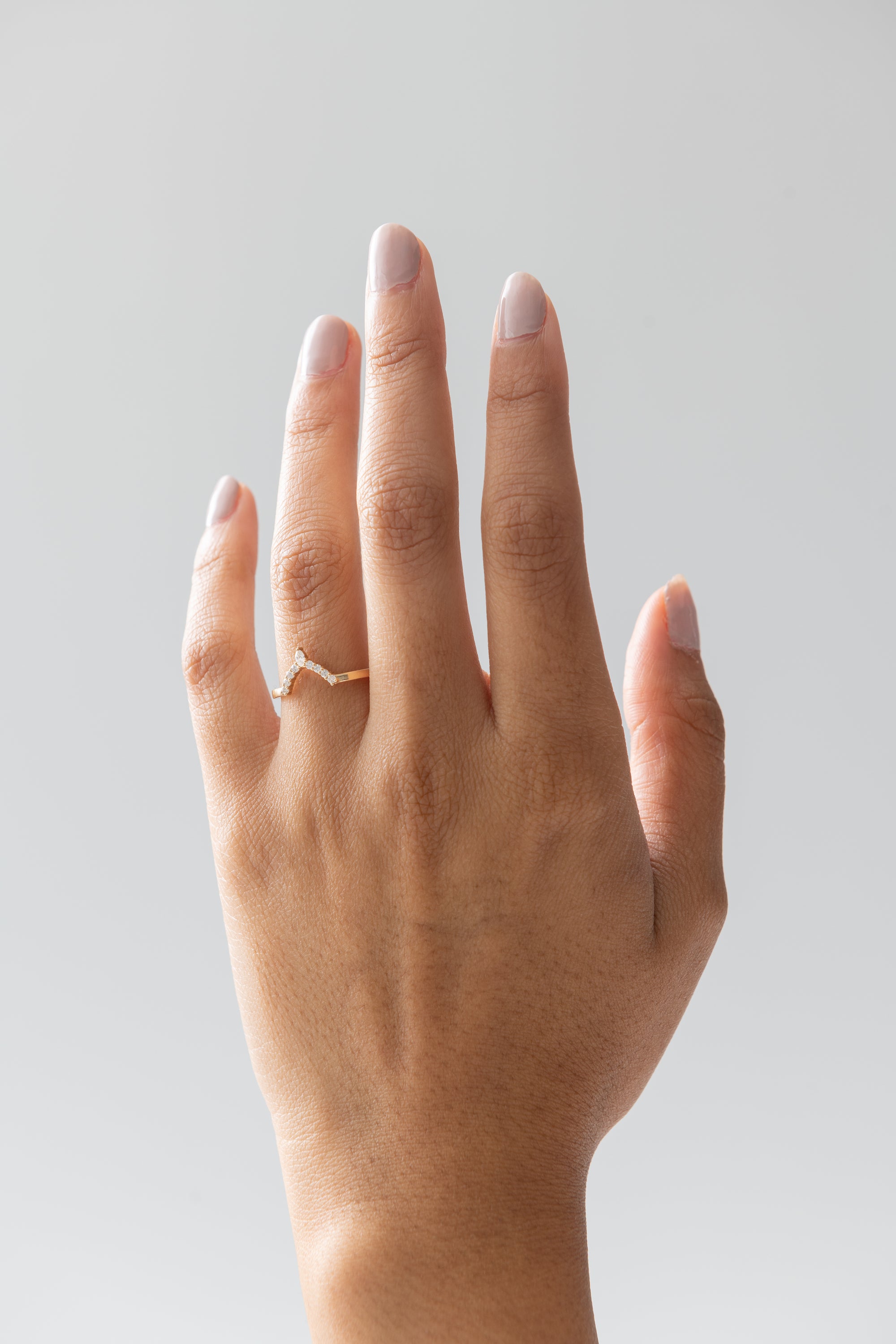 Mixed Diamond Curved Band