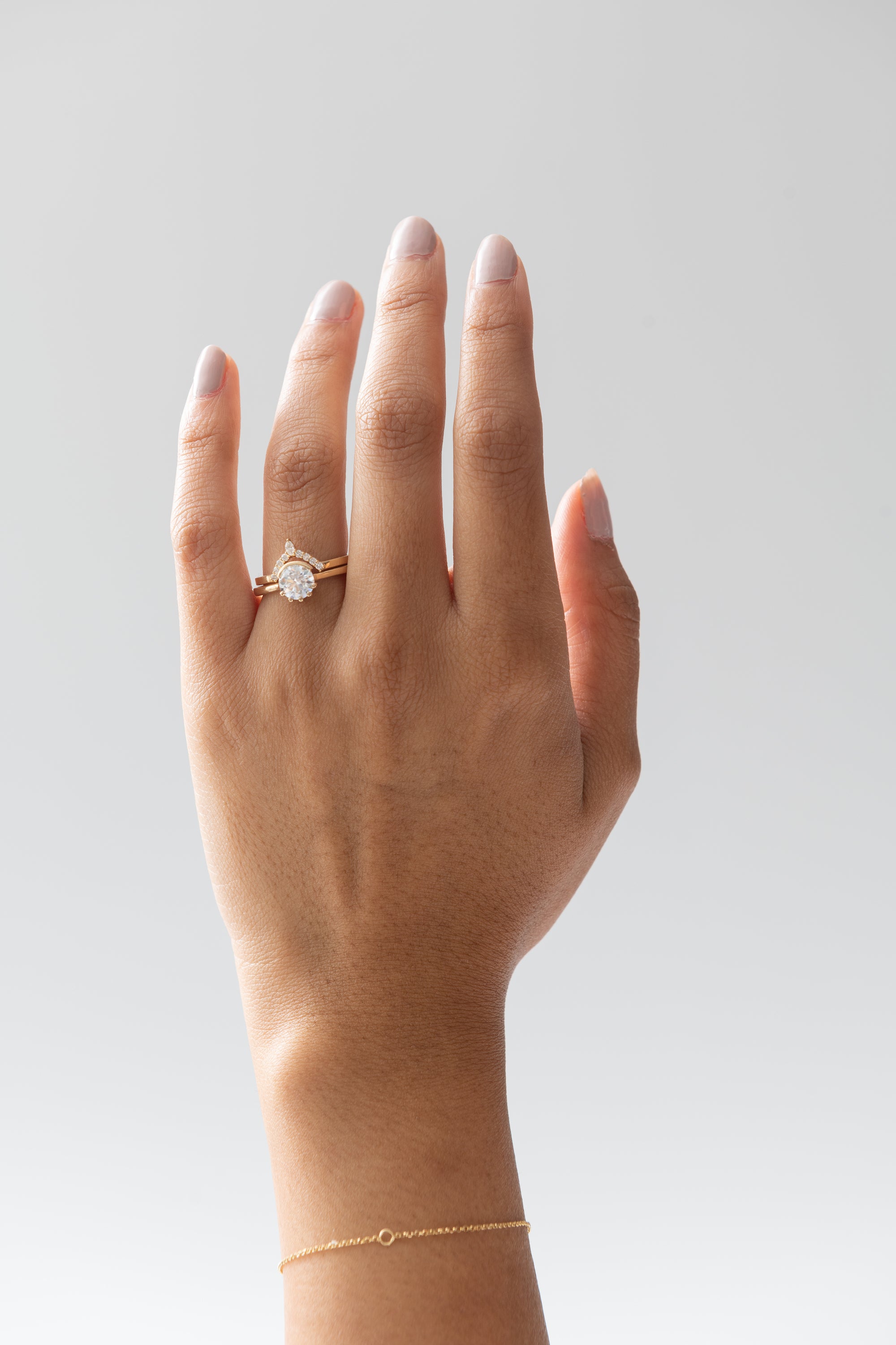 Mixed Diamond Curved Band
