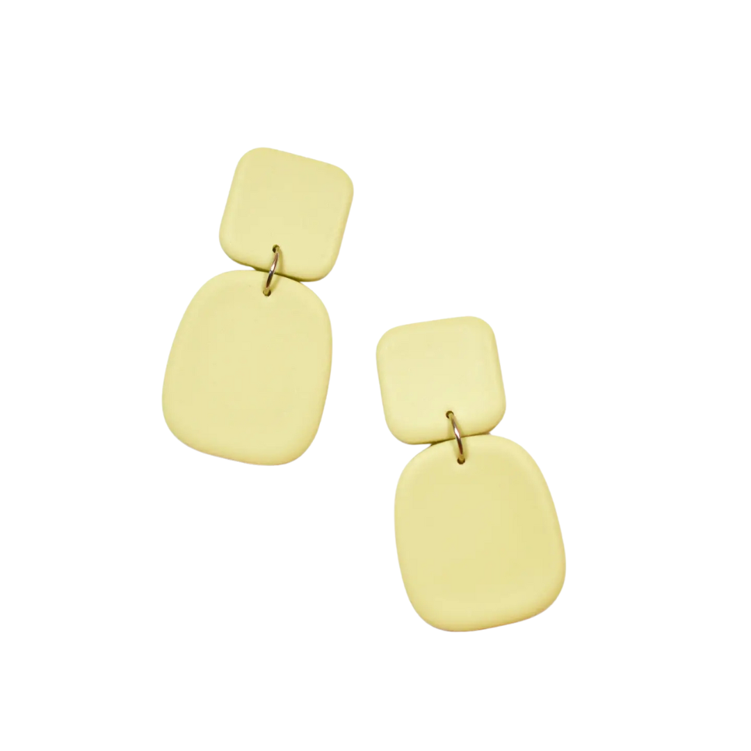Square Circle Dangles - Chartreuse