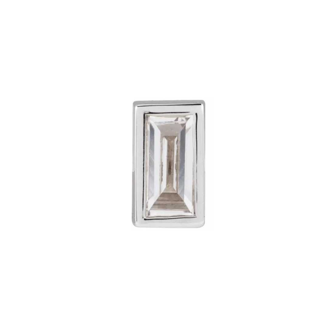 Mini Emerald Cut Diamond Flat Back Earring