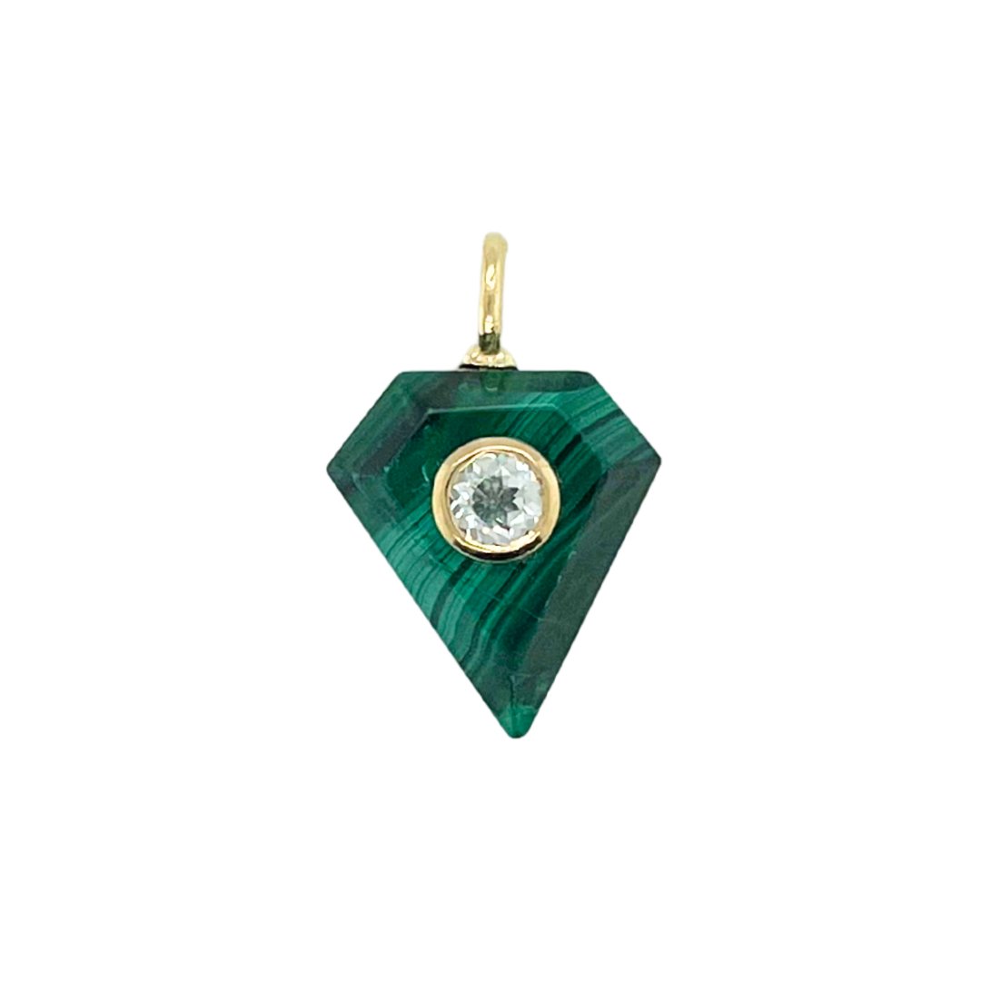 Shield Malachite + White Topaz Gemmie