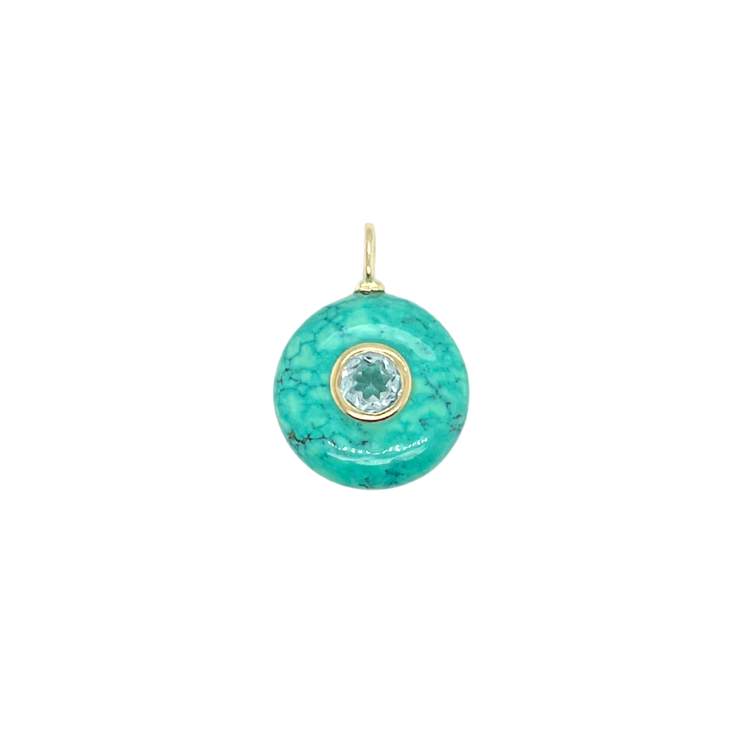 Round Green Turquoise + Blue Topaz Gemmie