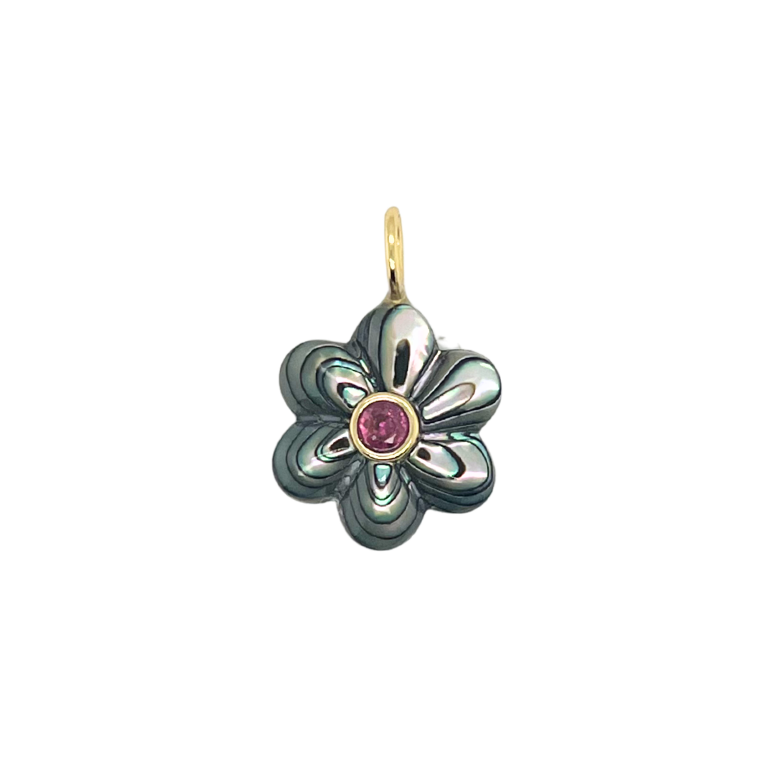 Abalone + Garnet Flower Gemmie