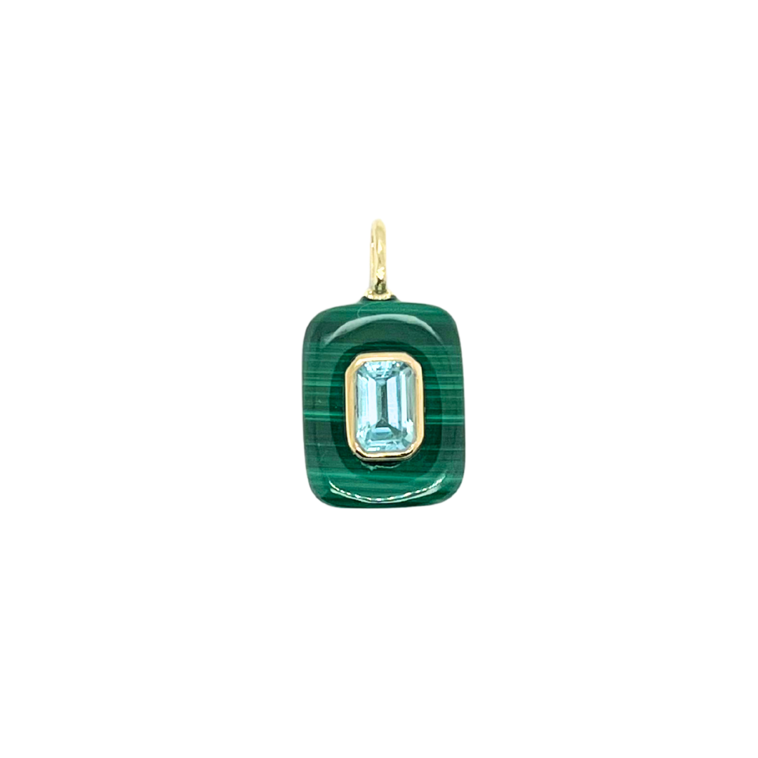 Rectangular Malachite + Blue Topaz Gemmie