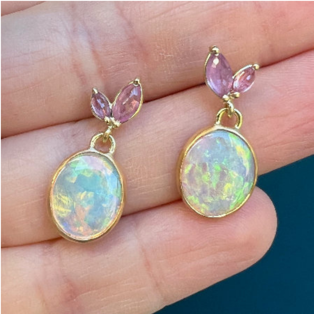 Opal and Sapphire Earrings — Tura Sugden Residency