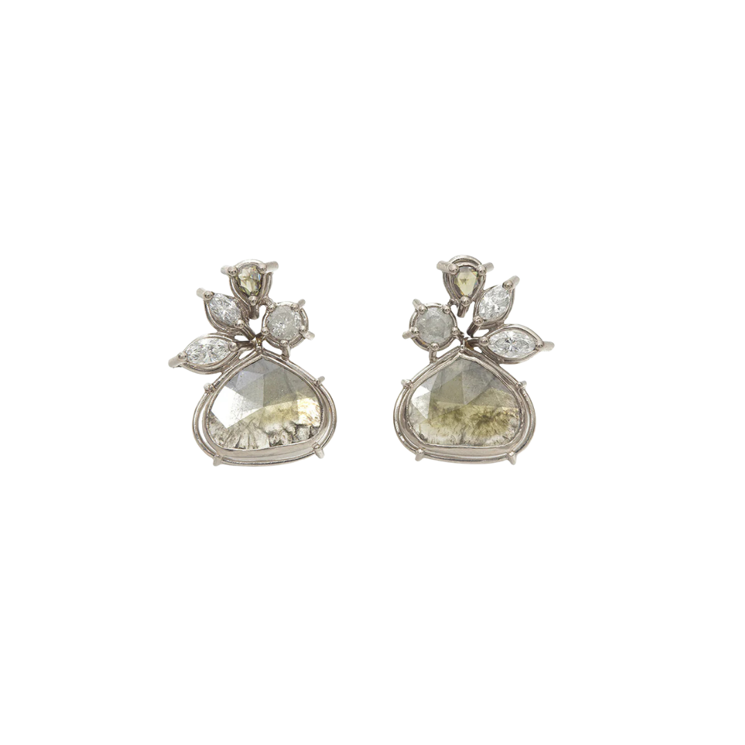 Green Diamond Cluster Earrings — Tura Sugden Residency