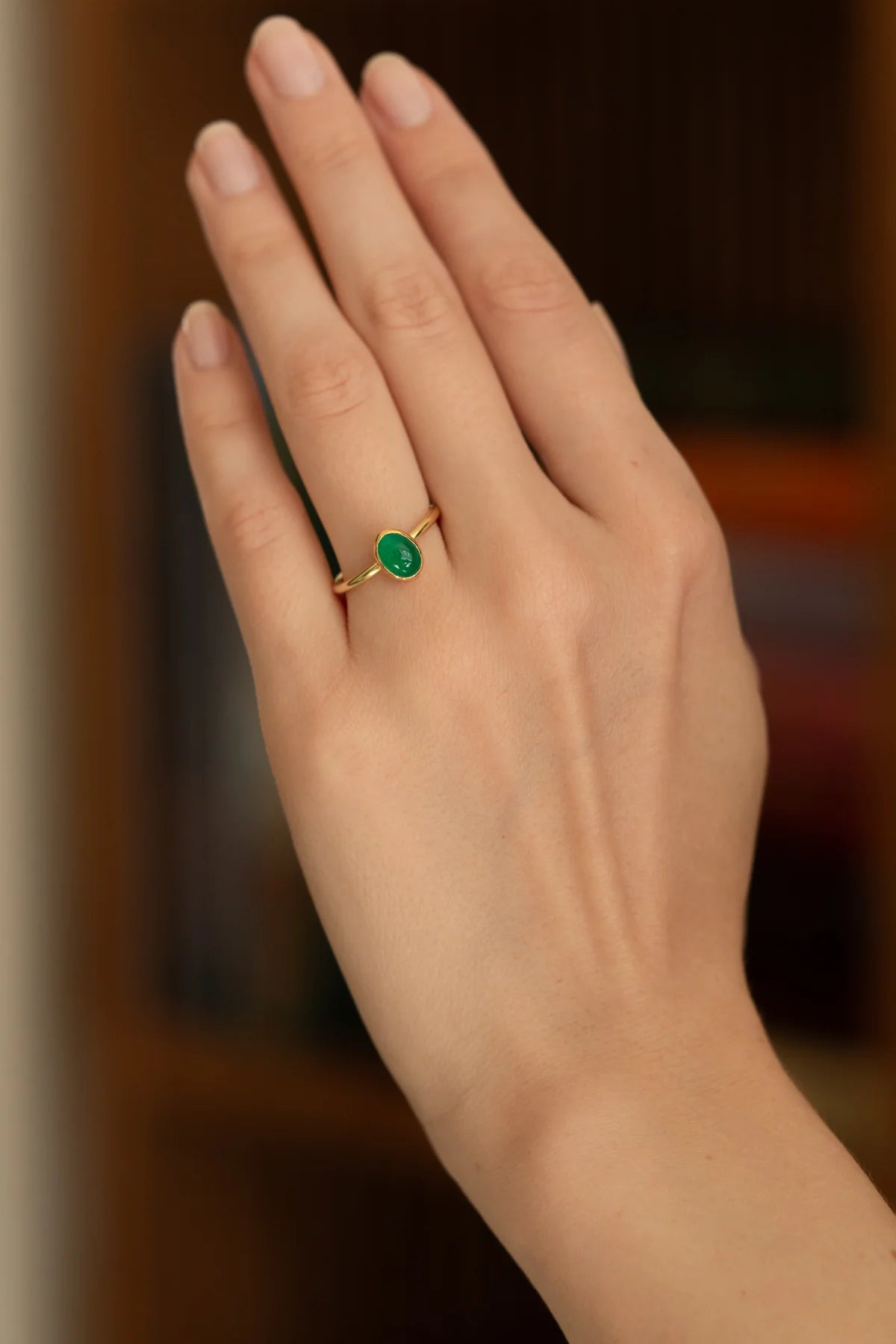 Emerald Cabochon Solitaire — Tura Sugden Residency