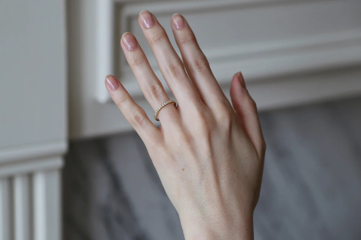 Pavé Diamond Half Eternity Band - 1.5mm — Tura Sugden Residency