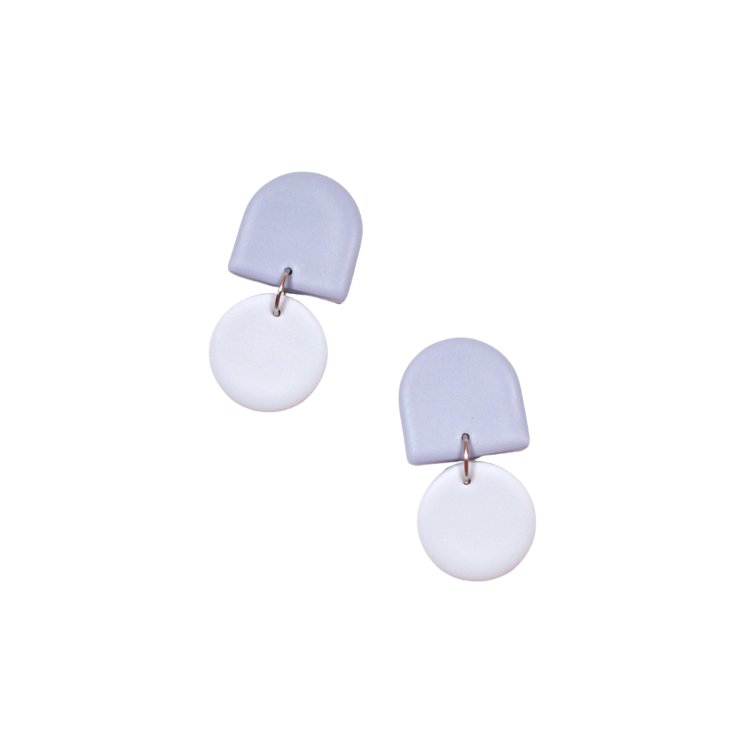 Tab Circle Dangle - Periwinkle & Pale Periwinkle