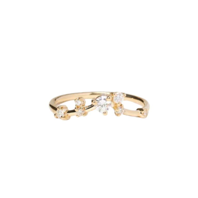 Diamond Organic Triangle Ring