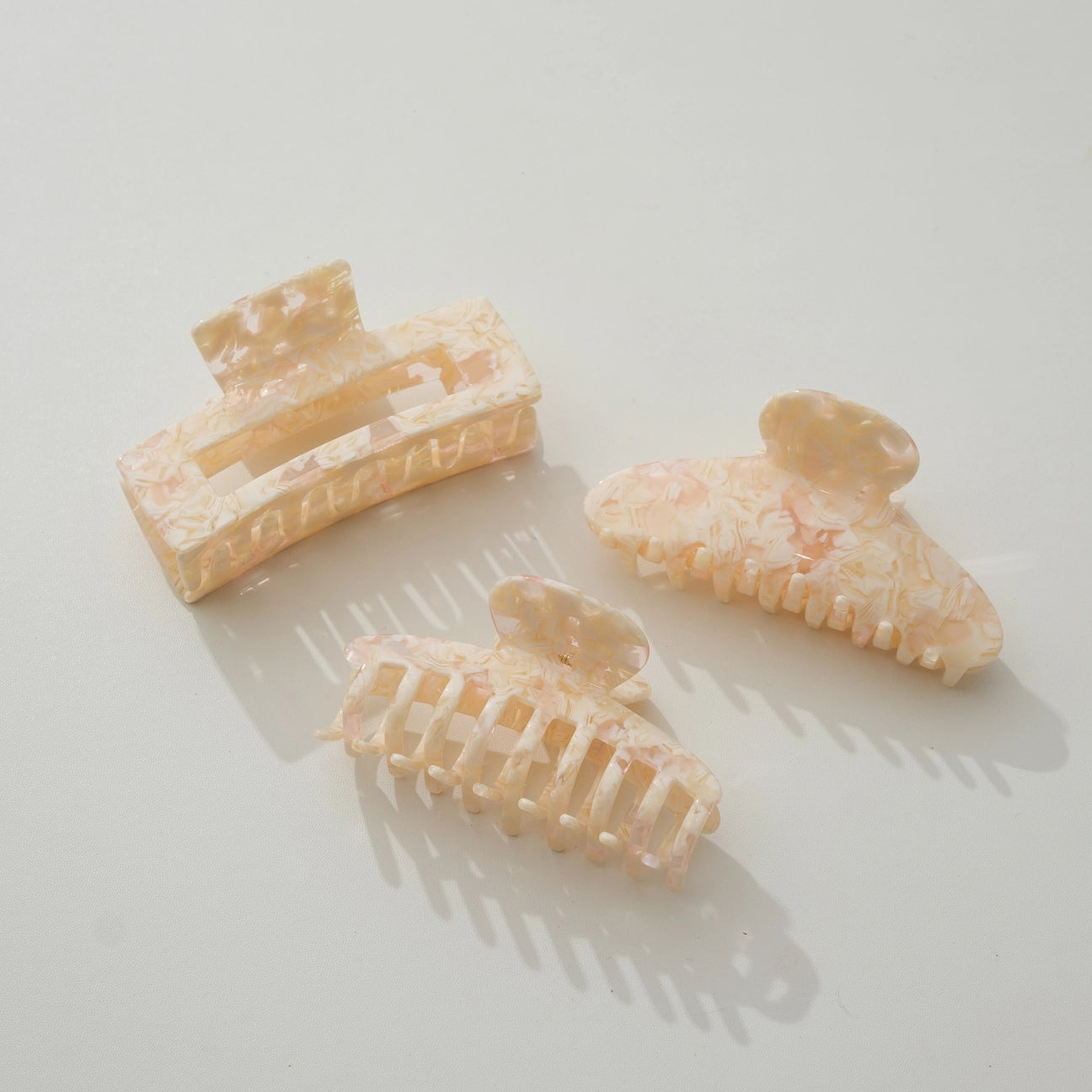 Anna Large Claw Clips - Peach Blossom