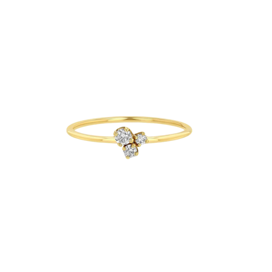 Mixed Prong Diamond Trio Ring