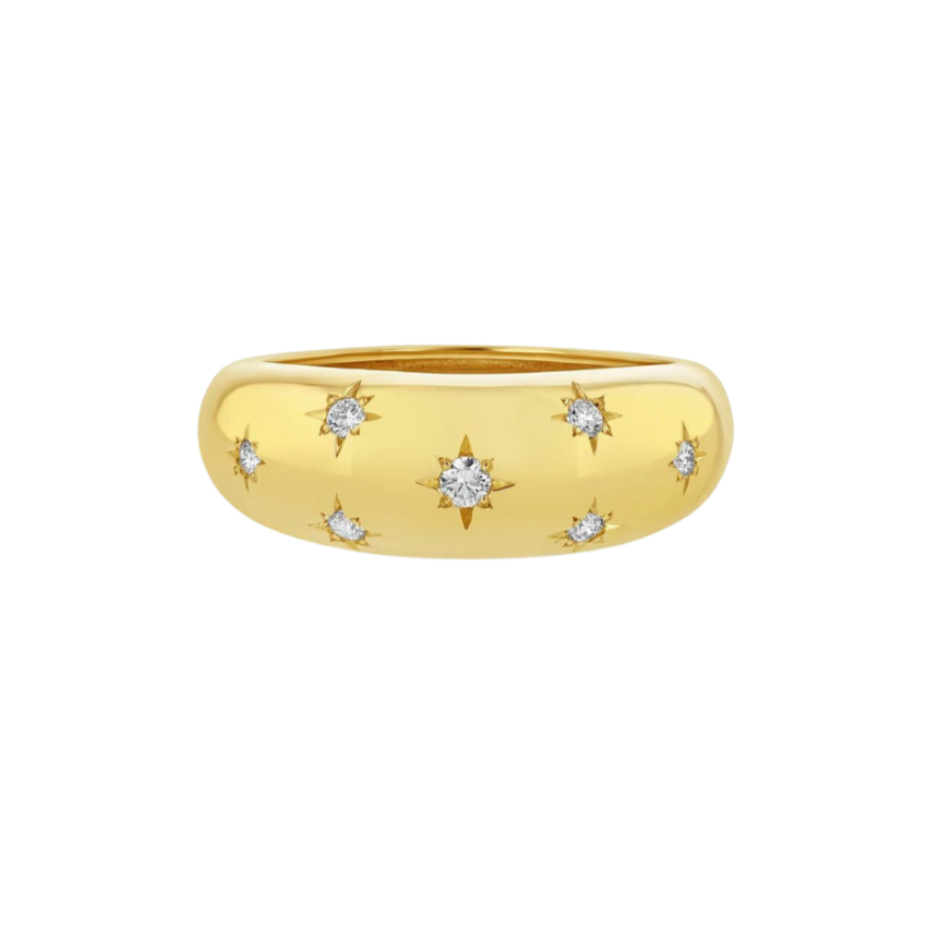 Scattered Star Set Diamonds Small Aura Ring