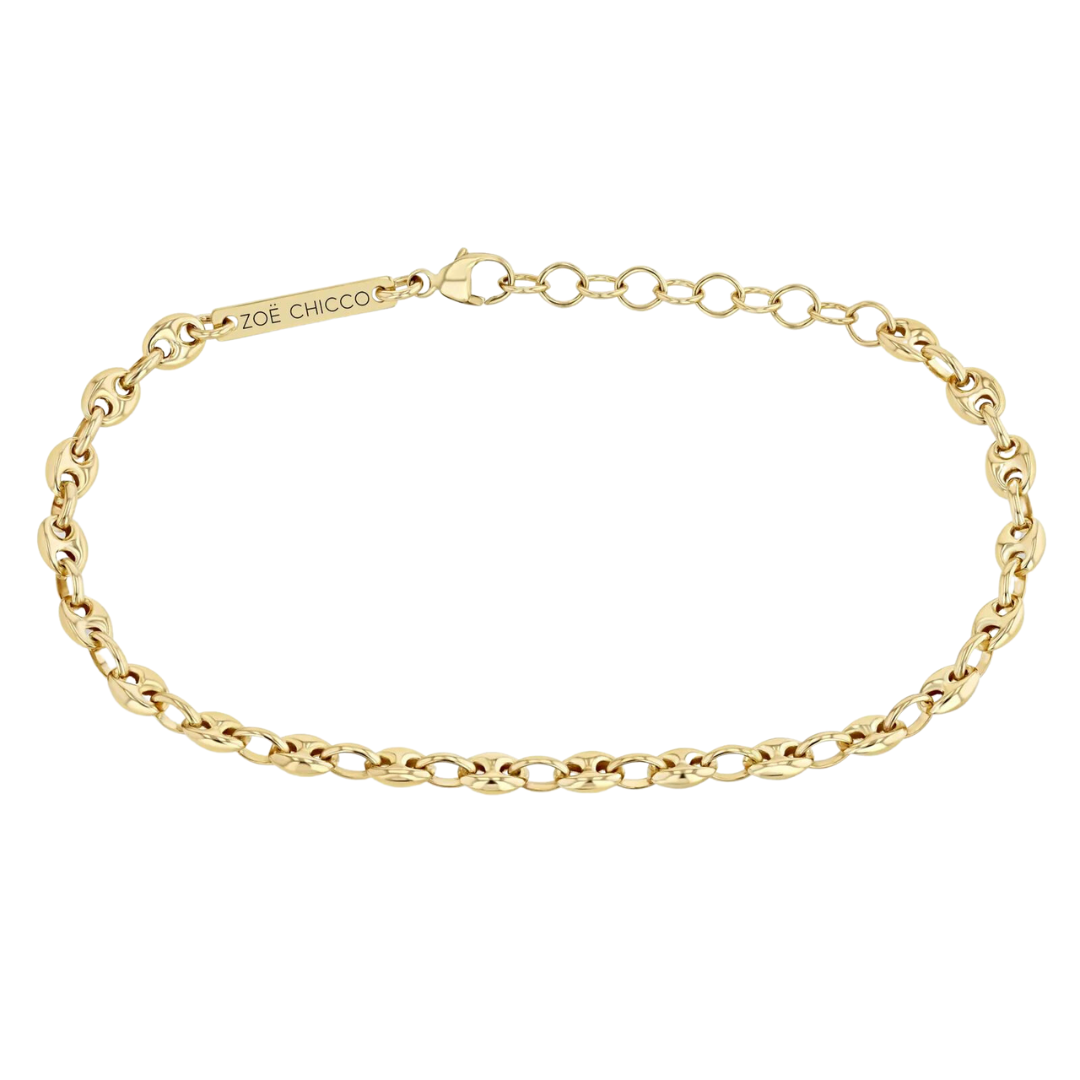 Small Puffed Mariner Chain Bracelet
