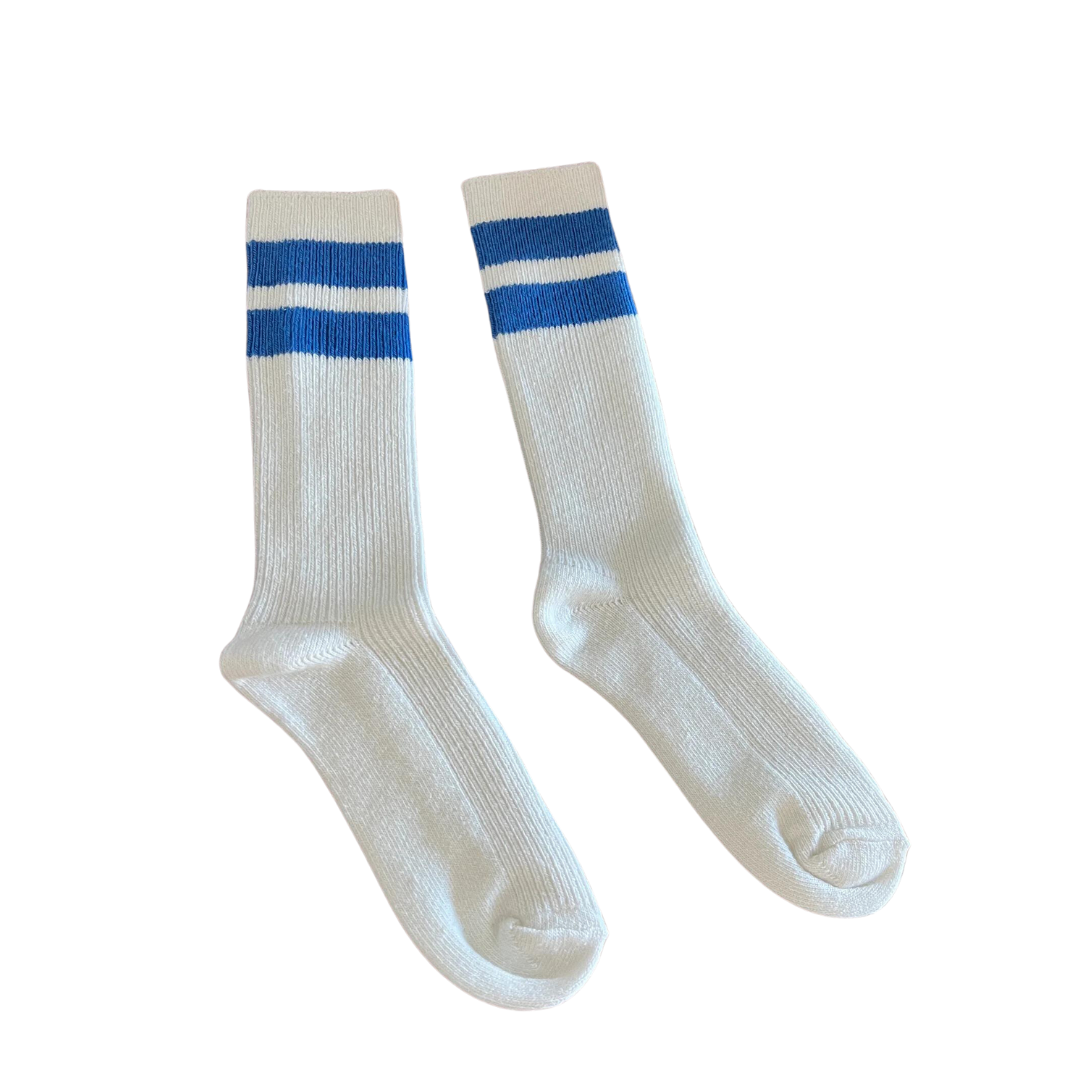 Le Bon Shoppe Grandpa Varsity Socks - Sugar Blue Stripe