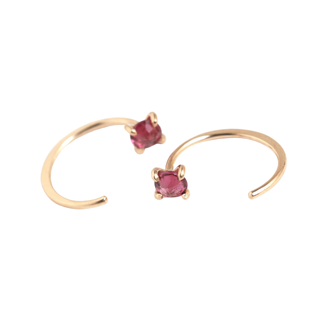 Rhodolite Hug Hoops