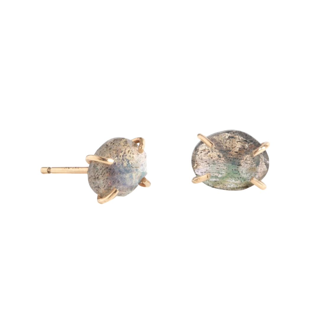 Prong Set Labradorite Stud Earrings