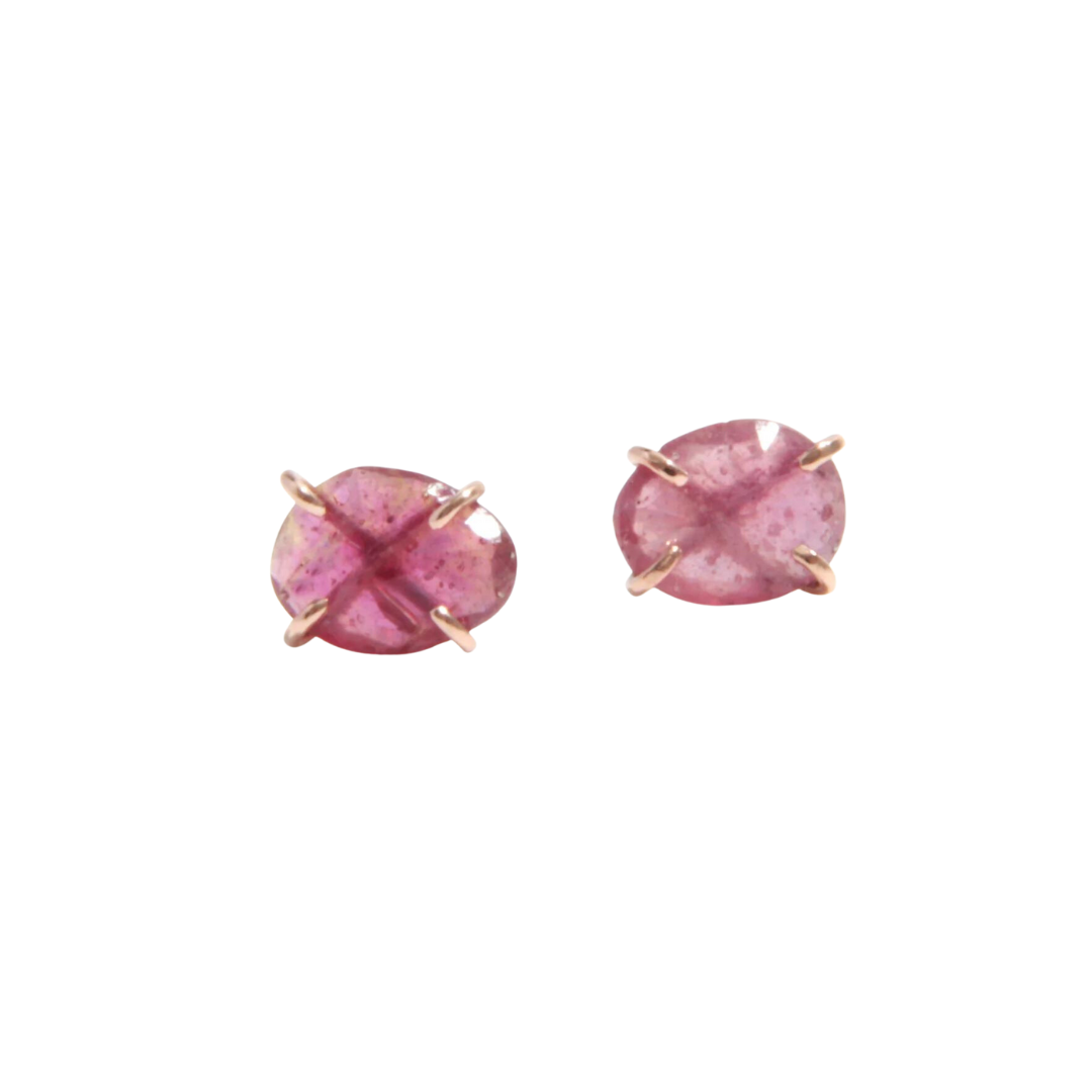 Pink Sapphire Stud Earrings