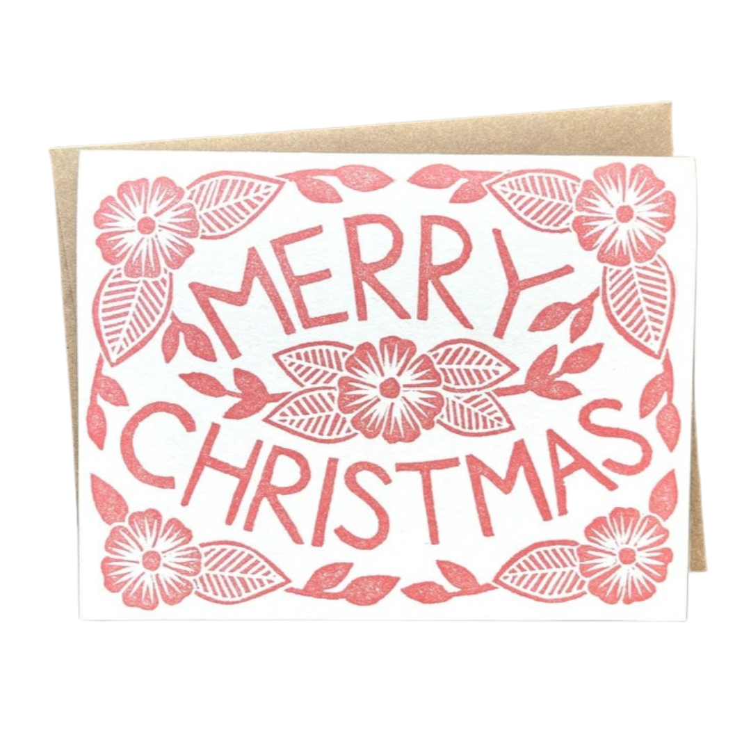 Merry Christmas Block Printed Card