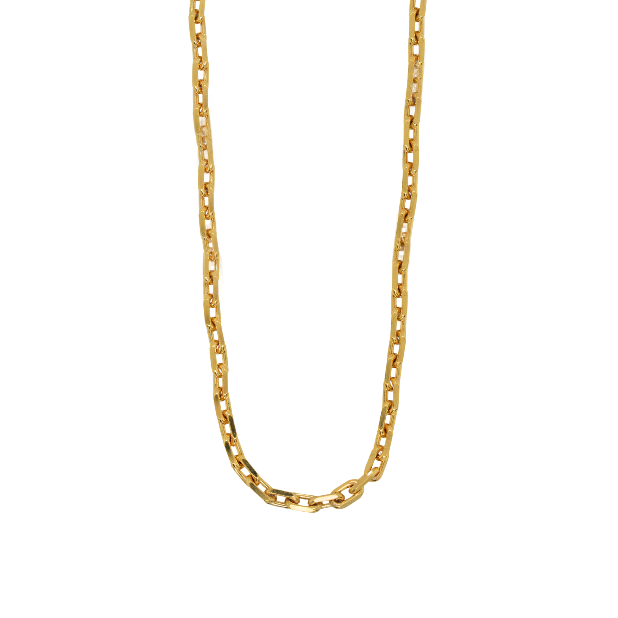 14k Yellow Gold Heavy Diamond Cut Cable Chain