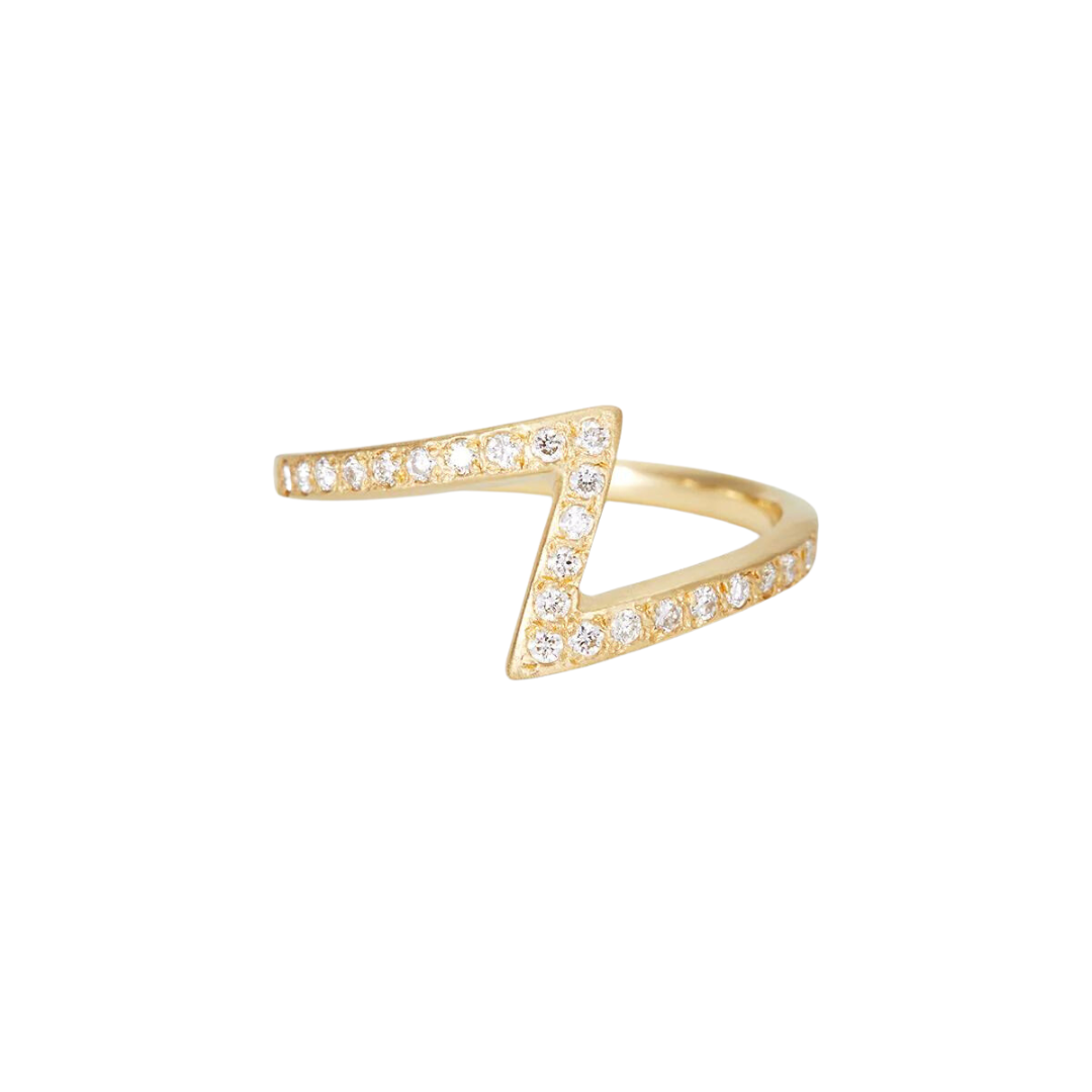 White Diamond Lightning Ring