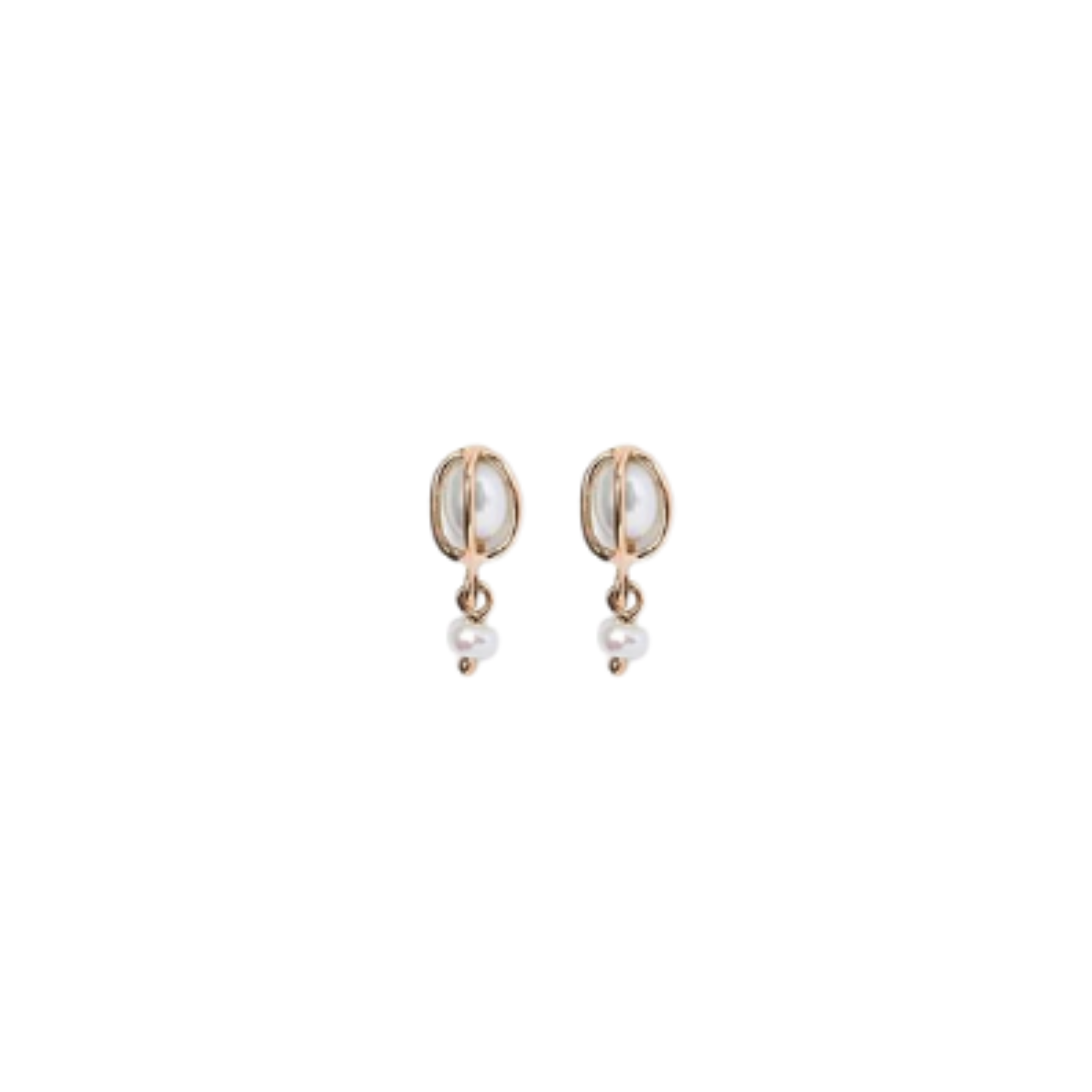 Caged Pearl Drop Earrings