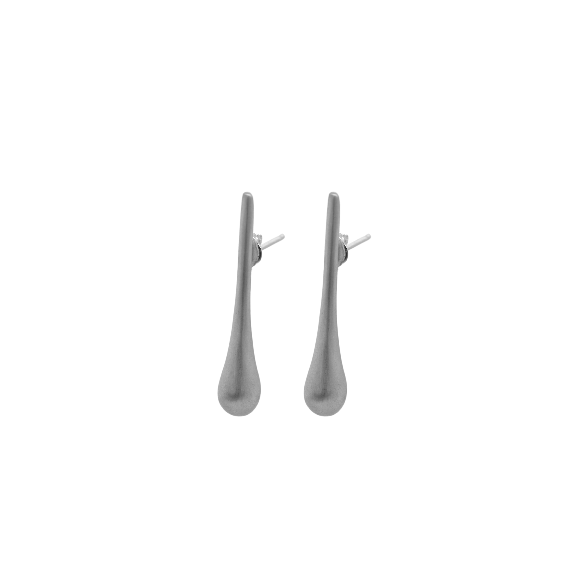 Long Silver Drop Stud
