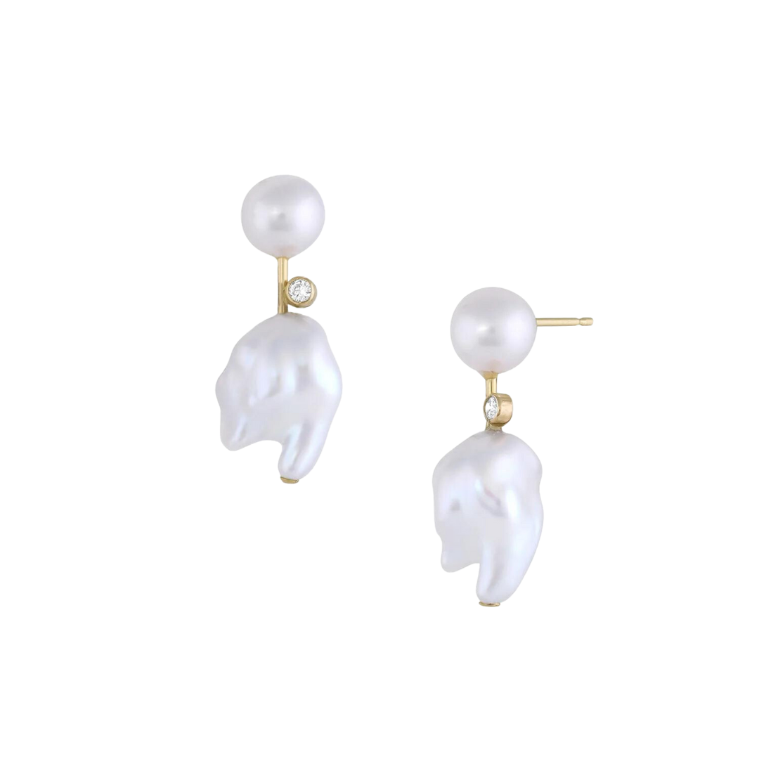 Diamond Mini Cloudbar Earrings — Wedding Day Edit