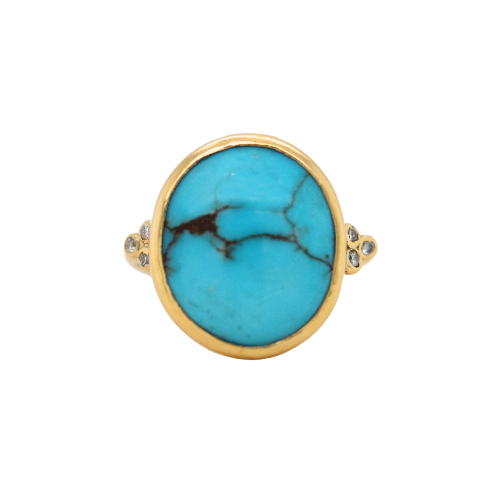 Red Tunnel Turquoise and Diamond Ring