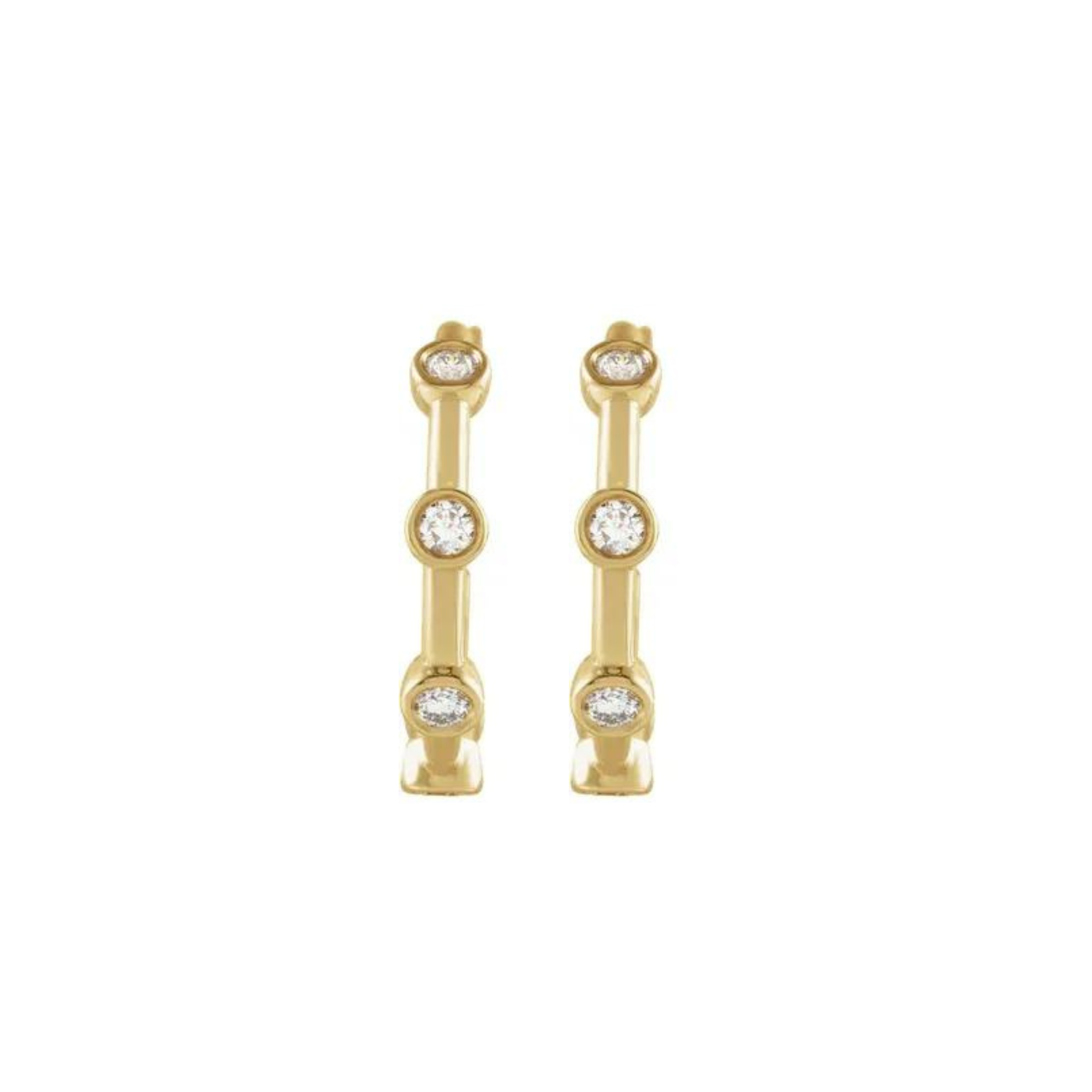 Spaced Diamond Hoop Earrings