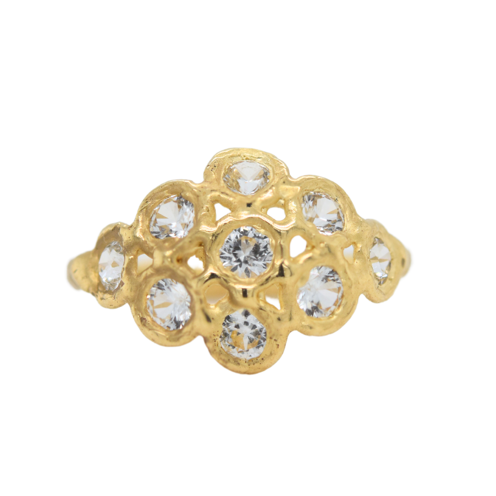 Sapphire Honeycomb Ring