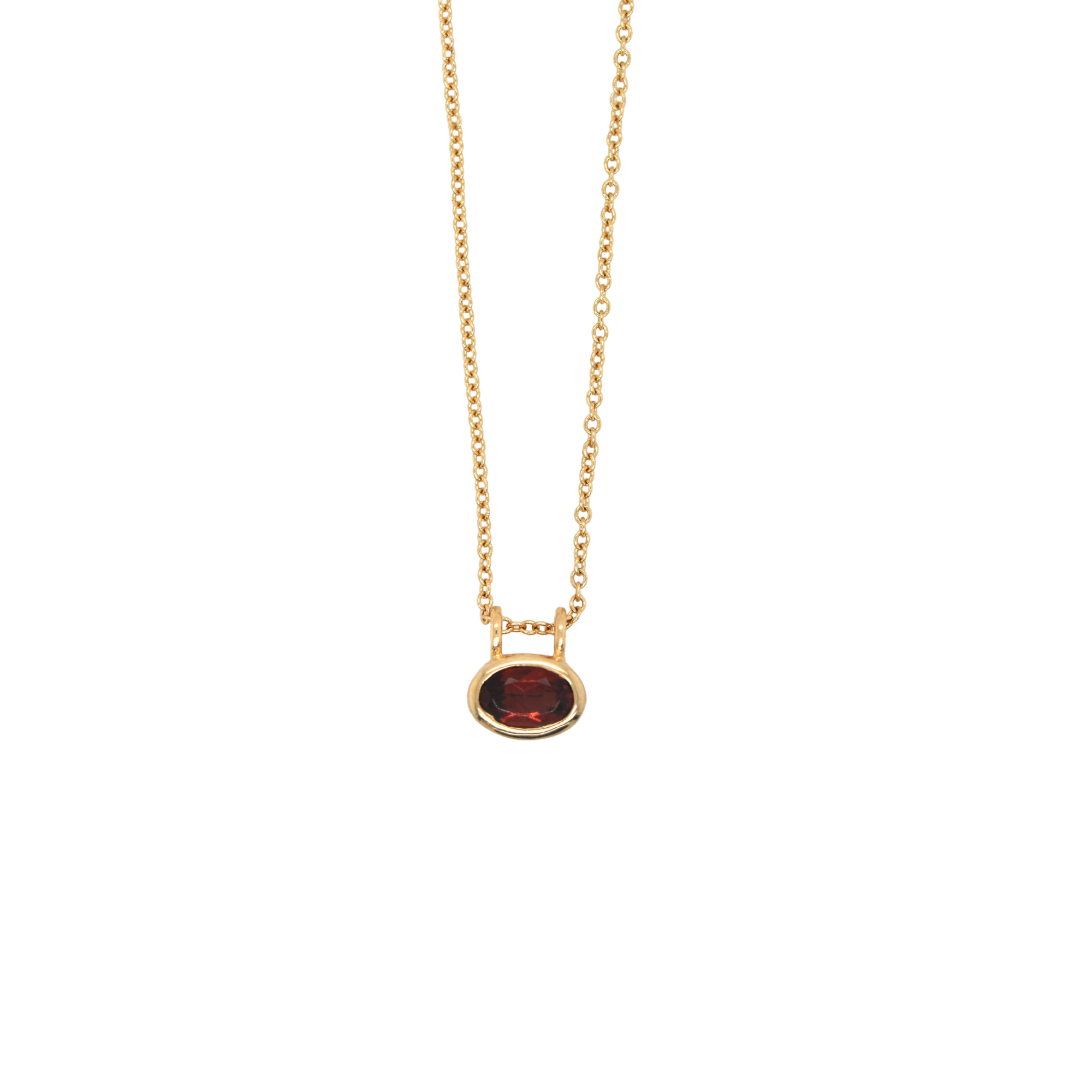 Garnet Bezel Necklace