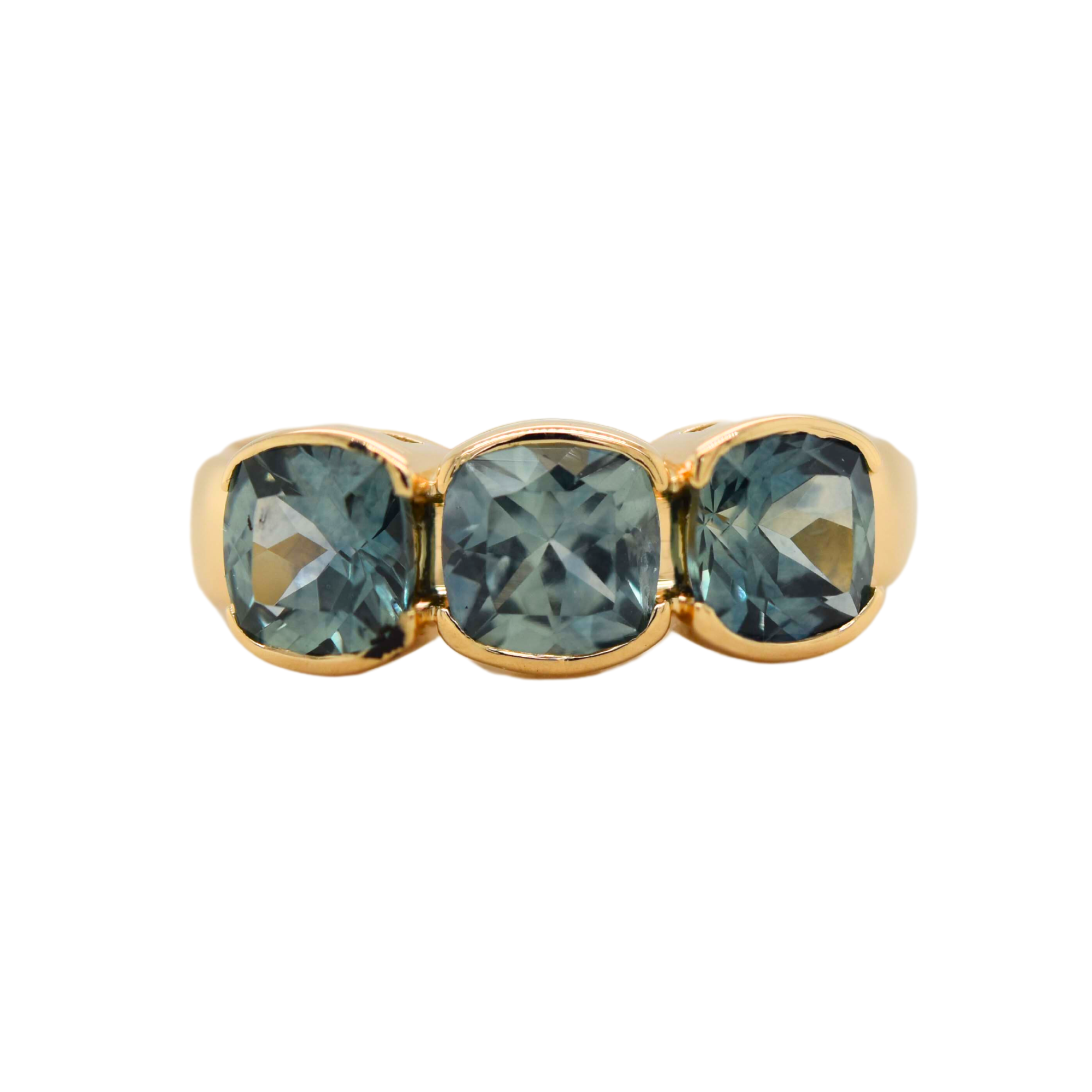 Shelter Anniversary Collection: One Of A Kind Three Stone Sapphire Ring