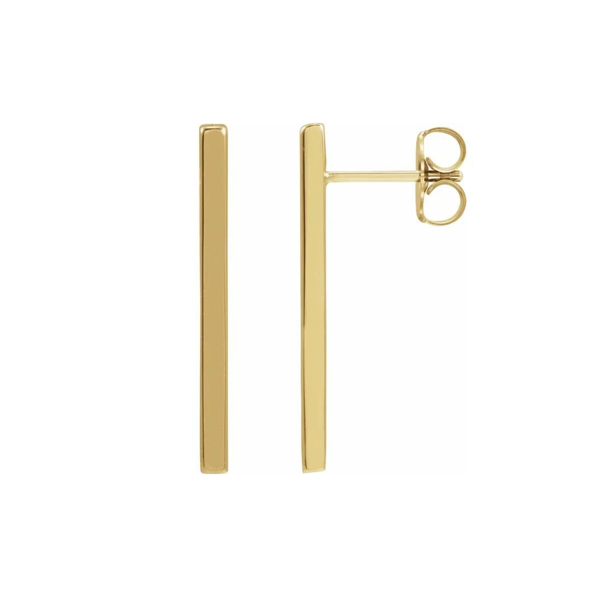 Long Gold Bar Studs