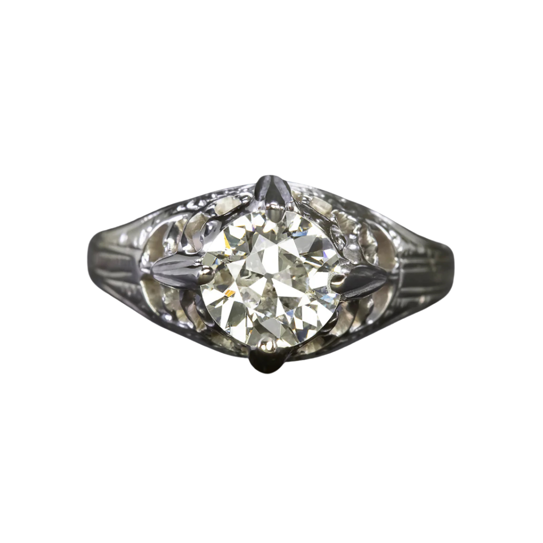 Art Deco 1 ct Diamond Filigree Engagement Ring