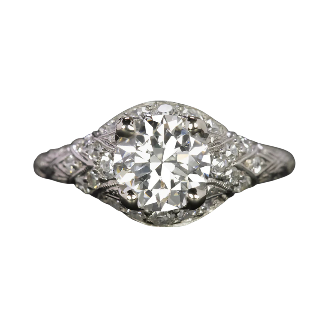 1.16 ct Old Transitional Cut Art Deco Ring