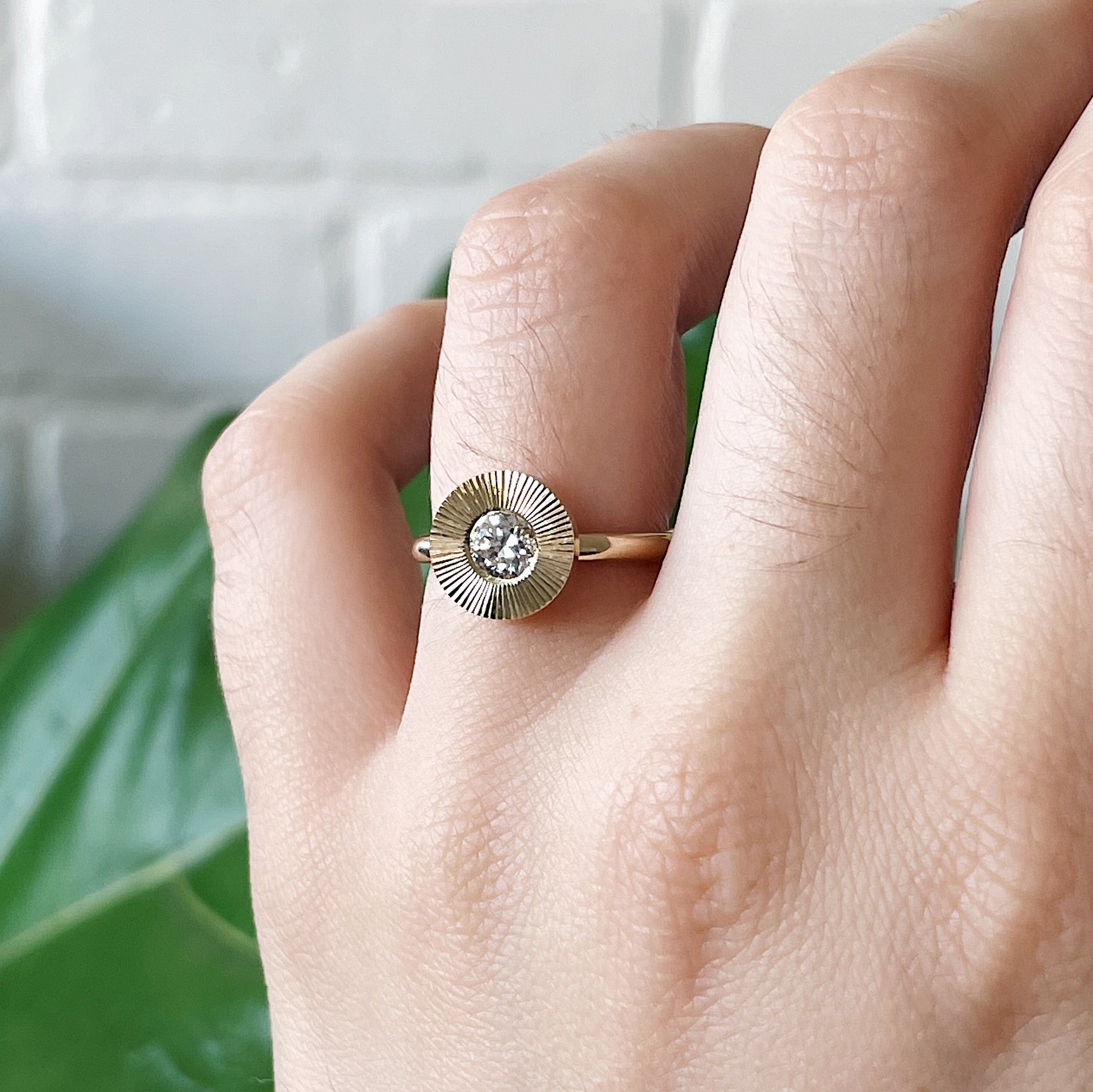Old European Cut Diamond Aurora Ring