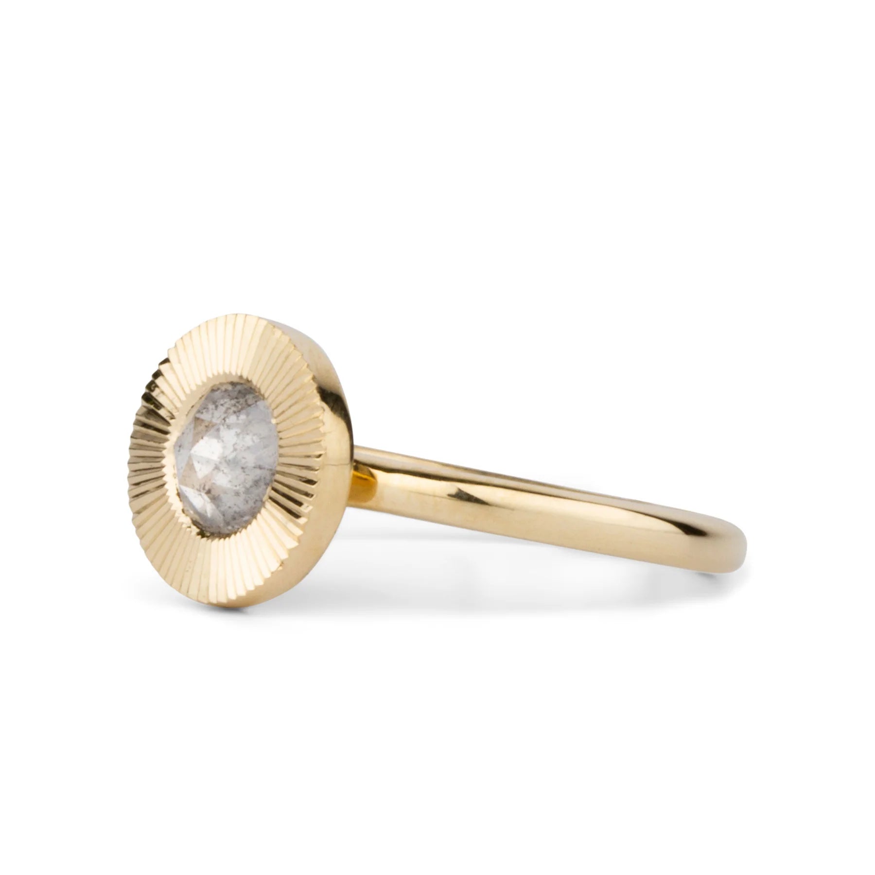Icy Rose Cut Diamond Aurora Ring