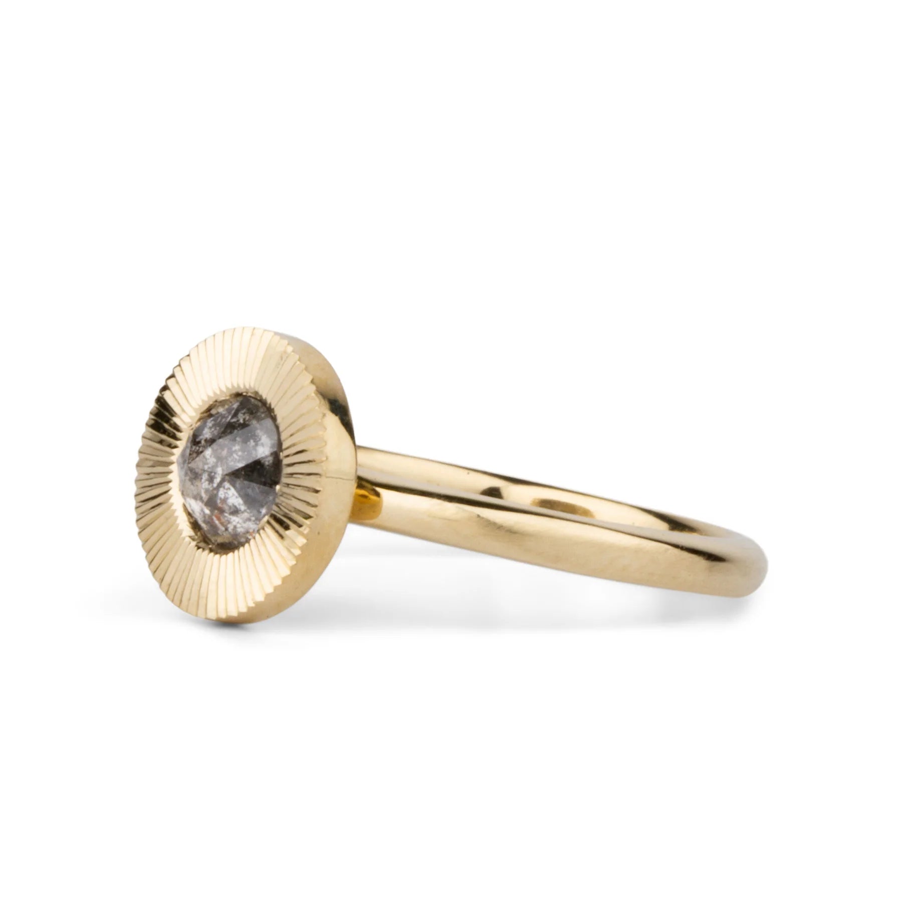 Salt + Pepper Rose Cut Diamond Aurora Ring