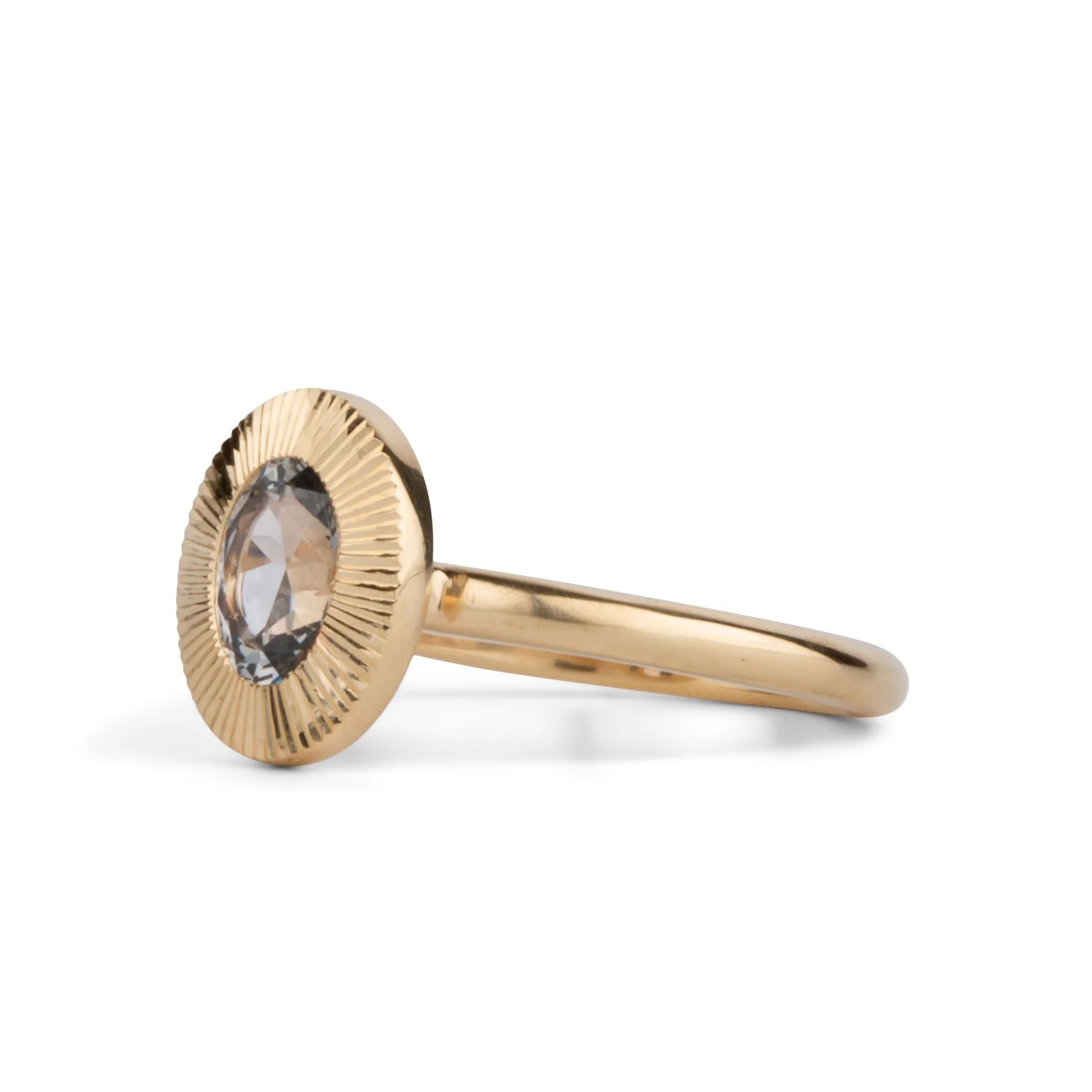 Silver Oval Montana Sapphire Aurora Ring