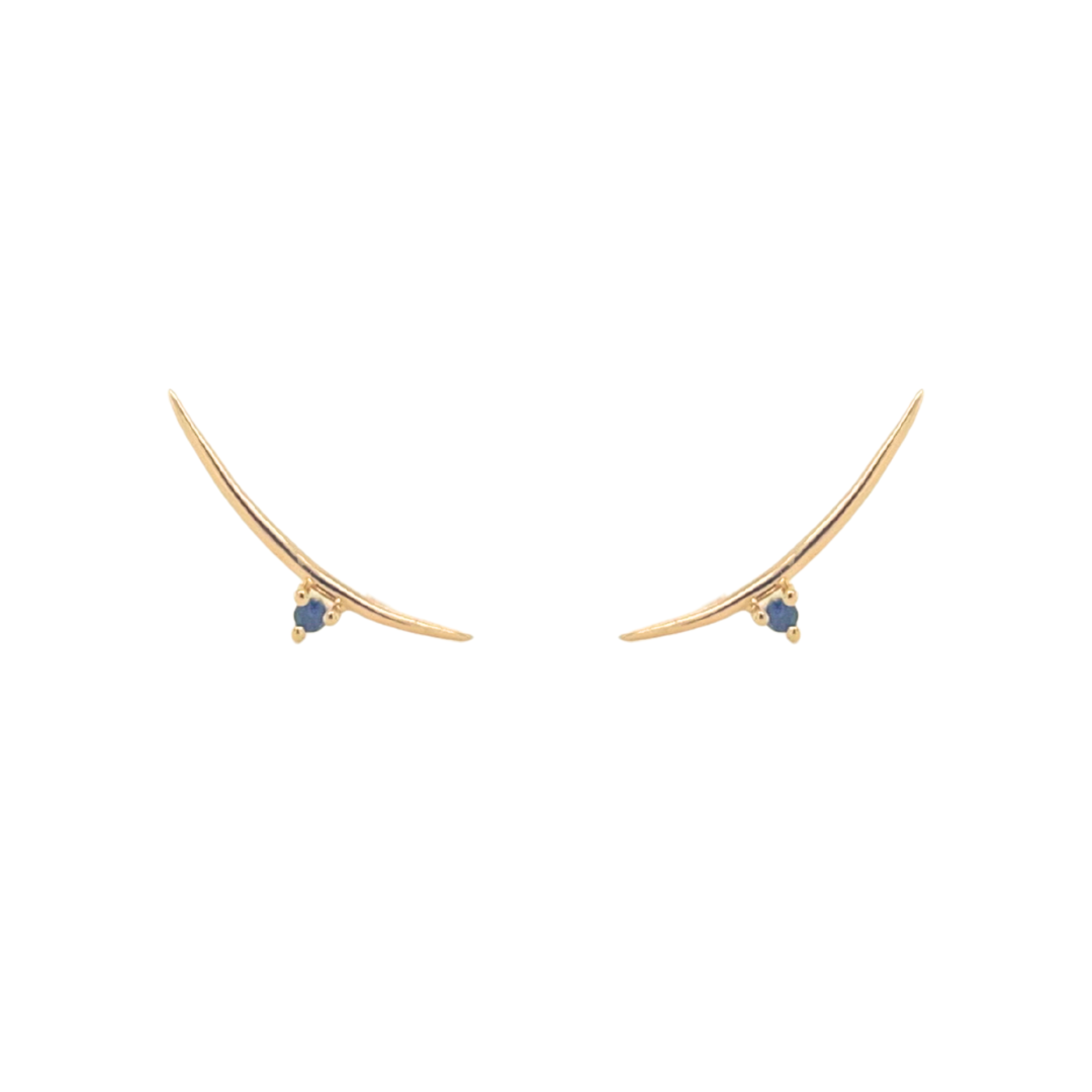 Sapphire Long Arc Earrings