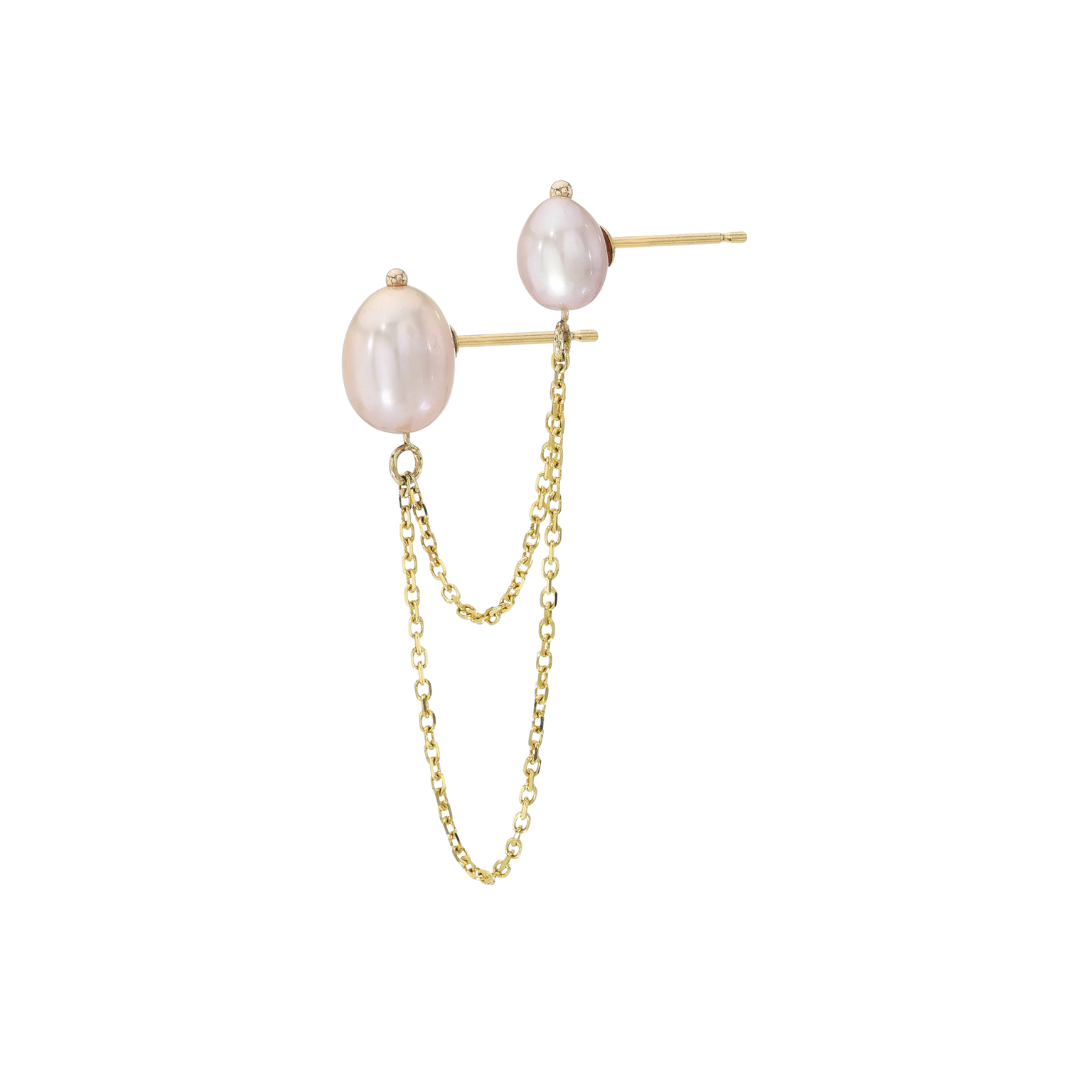 Bella Chained Stud Earring - Blush — Wedding Day Edit
