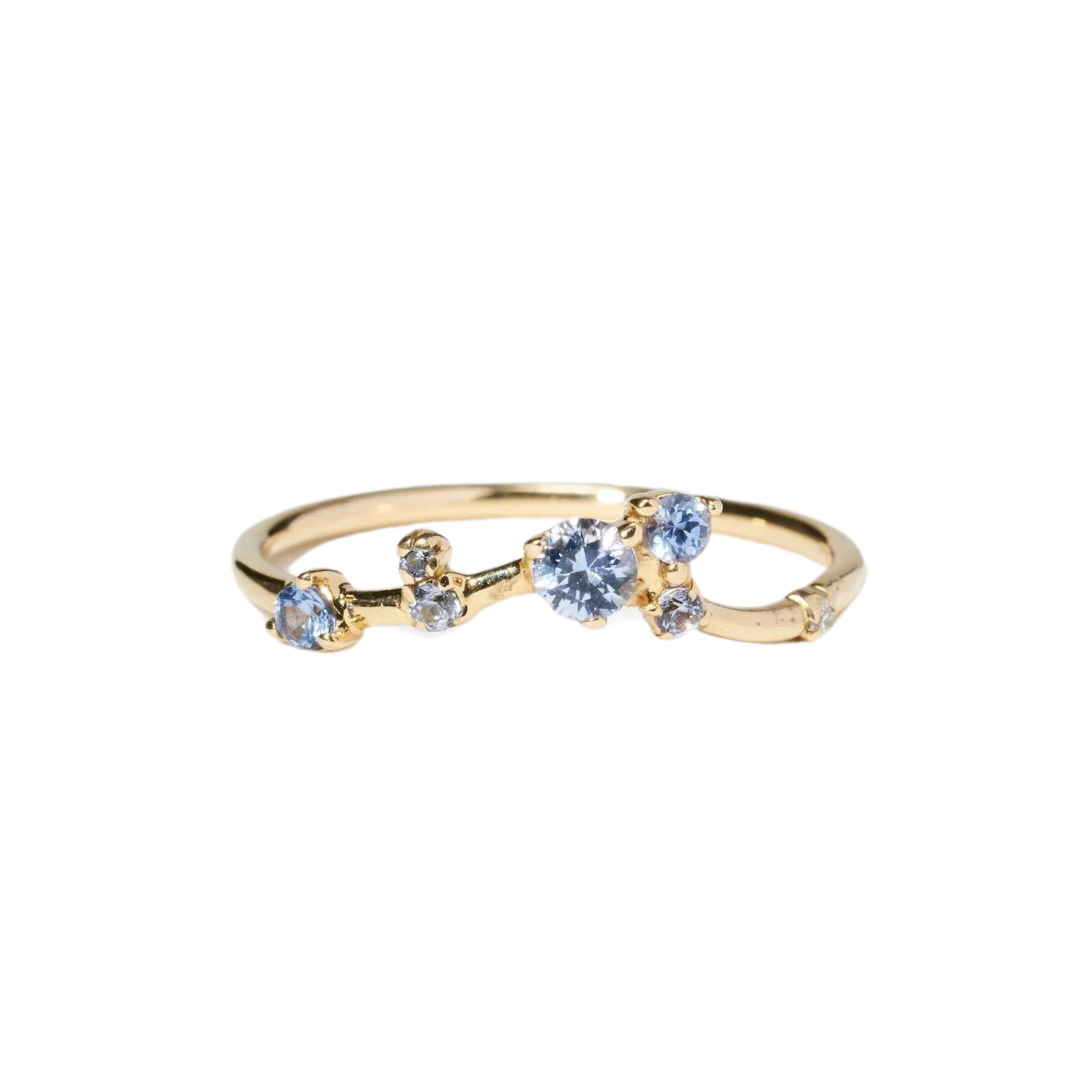 Sapphire Organic Triangle Ring