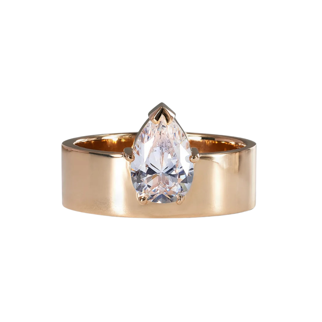 Pear Cut Diamond Monolith Ring — Commitment, Curated