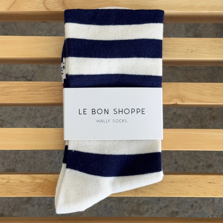 Le Bon Shoppe Wally Socks - Navy Stripe