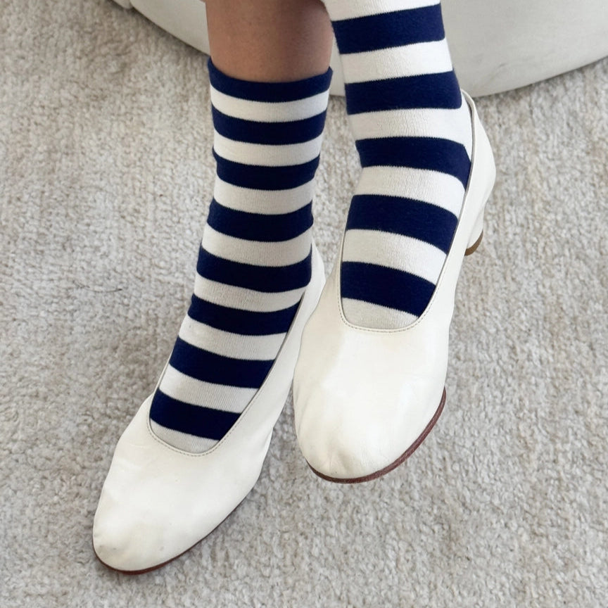 Le Bon Shoppe Wally Socks - Navy Stripe