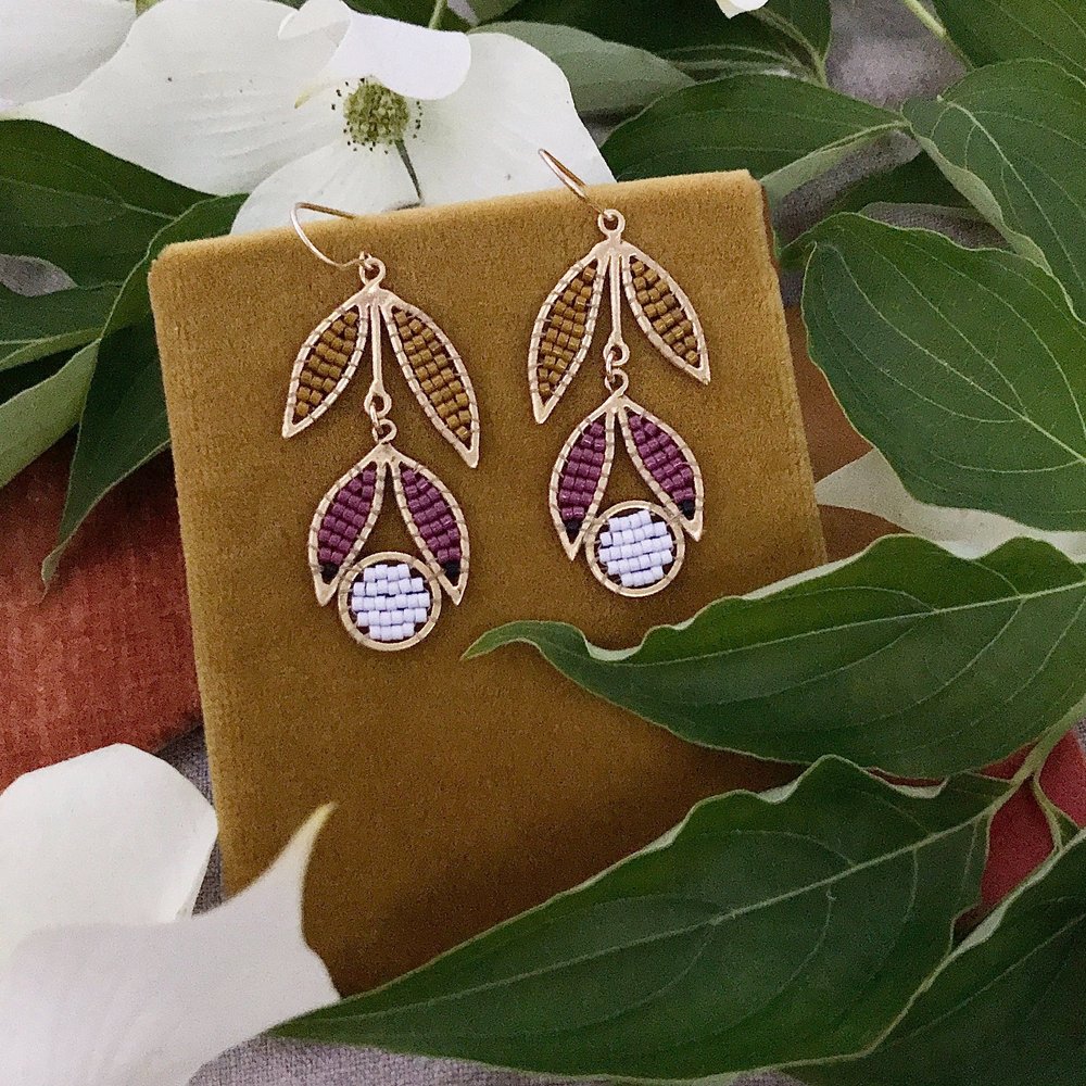 Wildflower Earrings - Plum