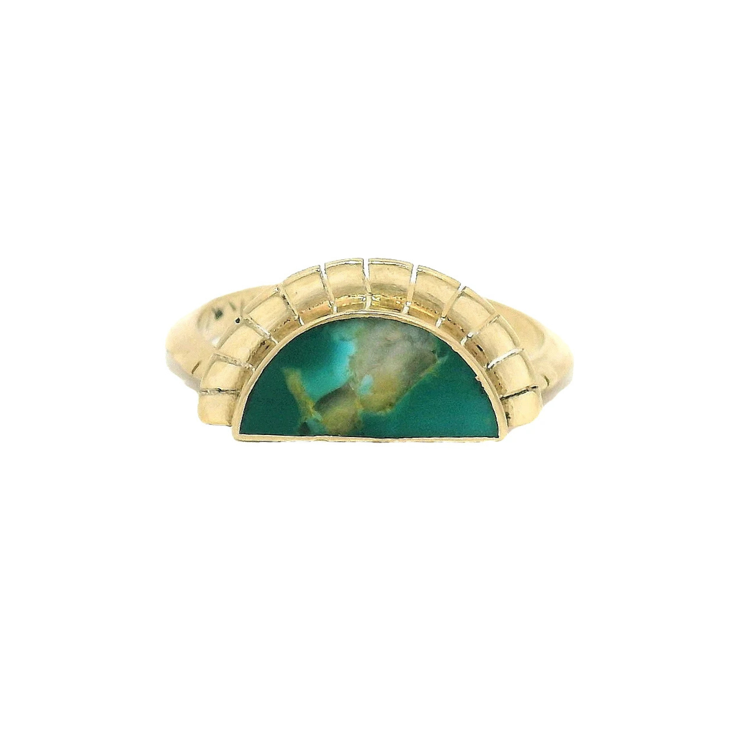 Selene Gold Green Turquoise Ring — Young in the Mountains Trunk Show